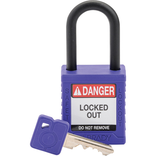 Velocity Safety Lockout Padlock, Purple, Keyed Different, Nylon, 1-1/2" Width Kelford
