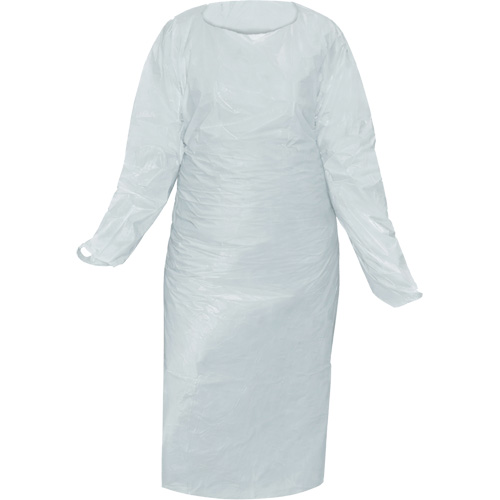 CoverMe Gown with Thumbholes, One Size, White, Polyethylene Kelford