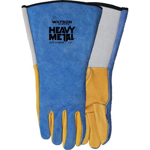 Gants de soudage Yellow Tail MIG/TIG, Cuir fleur de daim/Cuir de vache refendu, Taille Petit Kelford