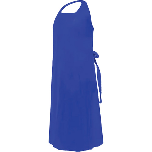 CoverMe Apron with Die-Cut Neck, Polyurethane, 45" L x 35" W, Blue Kelford