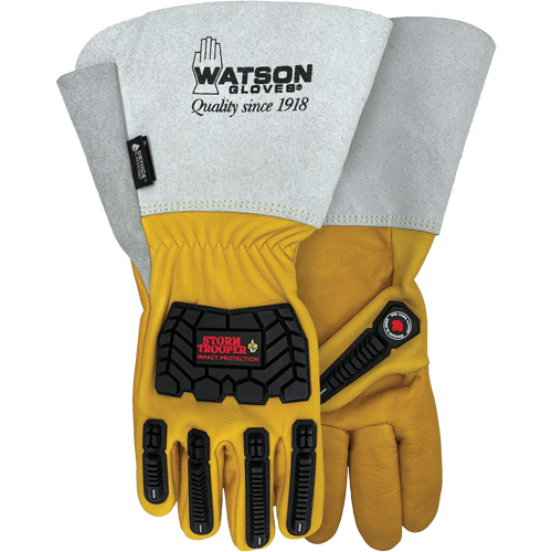 Gants r&eacute;sistants &agrave; leau Storm Trooper, 2T-Grand, Paume en Cuir de vache, Poignet Manchette Kelford