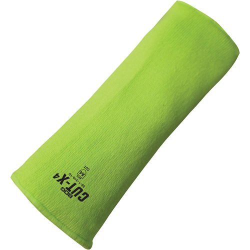 Manchette r&eacute;sistante &agrave; la coupe Cut-X, Fibre de verre/Poly&eacute;thyl&egrave;ne, 10", ASTM ANSI niveau A4, Lime haute visibilit&eacute; Kelford
