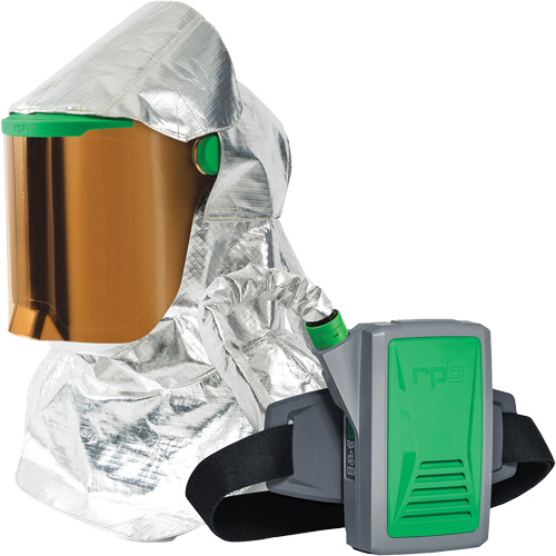 Respirateur &agrave; chaleur radiante Z-Link avec souffleur & montage &agrave; la ceinture, Respirateur &agrave; masque/Capuchon & visi&egrave;re, Pile Lithium-ion Kelford