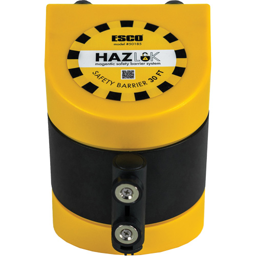 Syst&egrave;me de barri&egrave;re de s&eacute;curit&eacute; HAZLOK, Plastique, Fixation magn&eacute;tique, 30', Ruban Noir et jaune Kelford