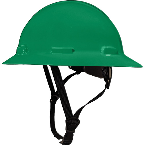 LIDGUARD&reg; Full Brim Hardhat with Chinstrap, Meets CSA Type 2, Ratchet Suspension, Vented Kelford