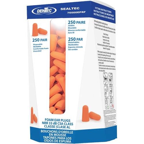 SEALTEC33 Disposable Foam Earplugs Refill, Bulk - Canister Kelford