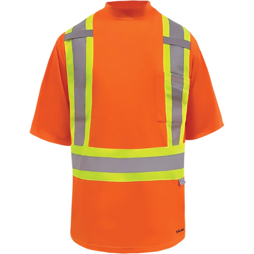 Viking&reg; Safety Bamboo Lined T-shirt, Polyester, 3X-Large, High Visibility Orange Kelford