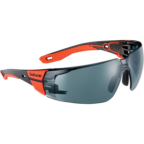 Lunettes de s&eacute;curit&eacute; RUSH+ 2.0 avec monture noire et rouge, M/G, Lentille Fum&eacute;e, Antibu&eacute;e/Anti-&eacute;gratignures, ANSI Z87+ Kelford