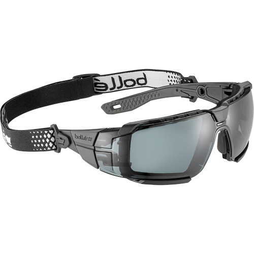 Lunettes de s&eacute;curit&eacute; RUSH+ 2.0 XP avec monture noire et grise, M/G, Lentille Fum&eacute;e, Antibu&eacute;e/Anti-&eacute;gratignures, ANSI Z87+ Kelford
