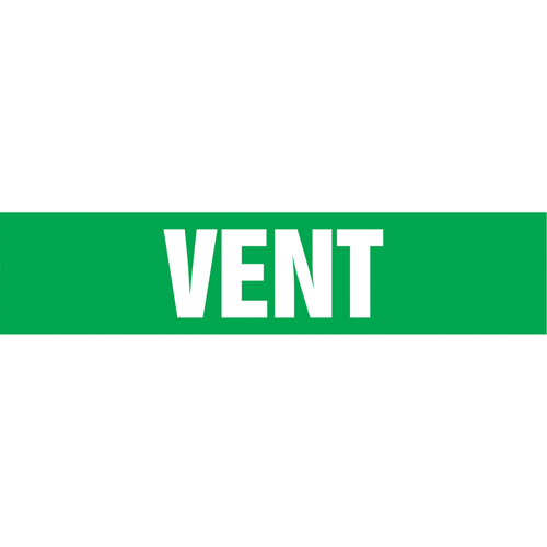 Marqueurs de tuyau "Vent", Autocollant, 2-1/2" h x 12" la, Blanc/vert Kelford