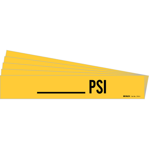 "PSI" Pipe Marker, Self-Adhesive, 2-1/4" H x 14" W, Black on Yellow Kelford