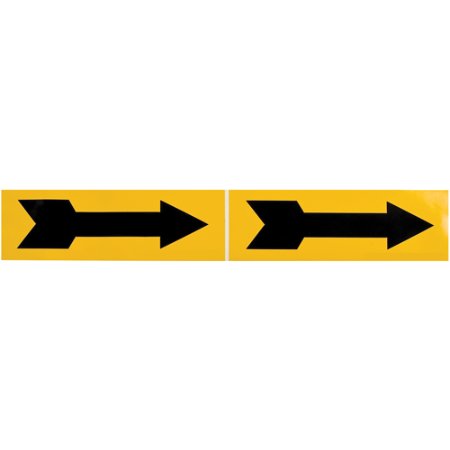 Marqueur de tuyau  Arrow, Autocollant, 2-1/4" h x 7" la, Noir sur jaune Kelford