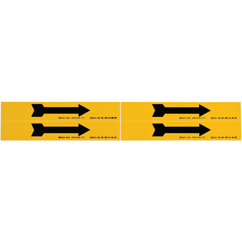Arrow Pipe Marker, Self-Adhesive, 1-1/8" H x 7" W, Black on Yellow Kelford