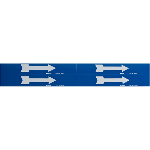 Arrow Pipe Markers, Self-Adhesive, 1-1/8" H x 7" W, White on Blue Kelford