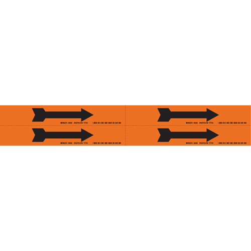 Arrow Pipe Markers, Self-Adhesive, 1-1/8" H x 7" W, Black on Orange Kelford