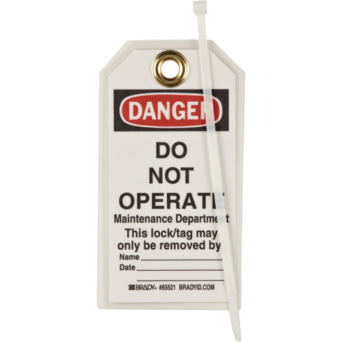 &eacute;tiquettes de verrouillage, Plastique, 3" la x 5-1/2" h, Anglais Kelford