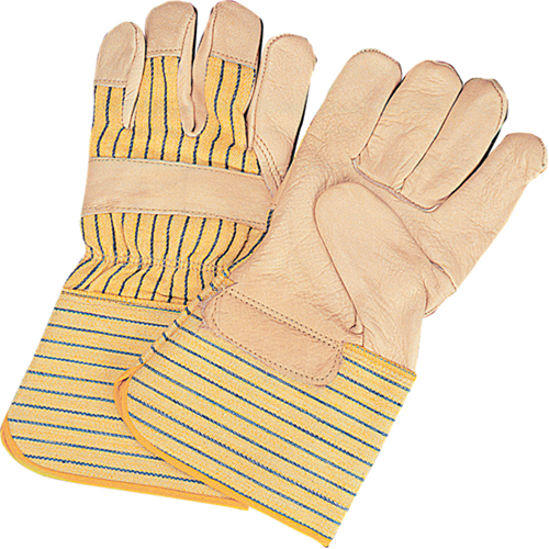 Standard-Duty Dry-Palm Fitters Gloves, Large, Grain Cowhide Palm, Cotton Inner Lining Kelford