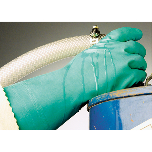 StanSolv&reg; Embossed Z-Pattern Grip Gloves, Size Medium/8, 14" L, Nitrile, Interlock Inner Lining, 11-mil Kelford