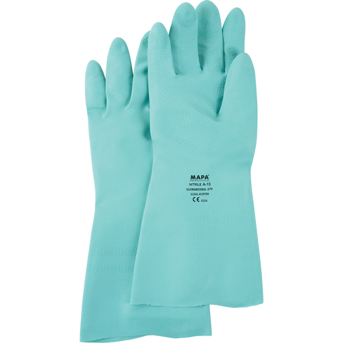 StanSolv&reg; Z-Pattern Grip Gloves, Size Medium/8, 13" L, Nitrile, Flock-Lined Inner Lining, 18-mil Kelford
