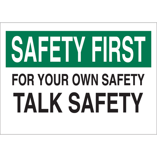 Enseigne  Talk Safety , 10" x 14", Aluminium, Anglais Kelford