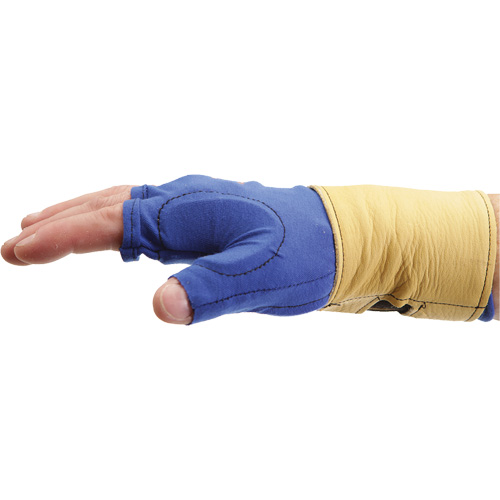 Fingerless Glove Liner with Wrist Restrainer, Size X-Small, Poly-Cotton Palm Kelford
