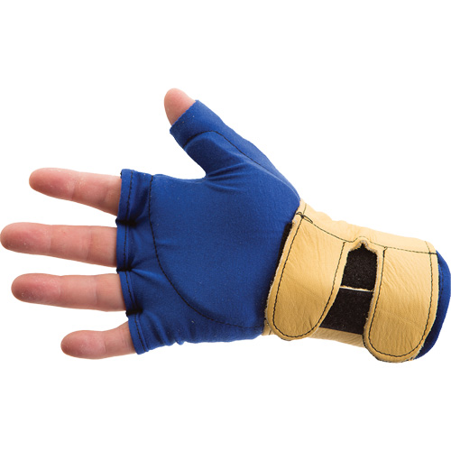 Fingerless Glove Liner with Wrist Restrainer, Size X-Small, Poly-Cotton Palm Kelford