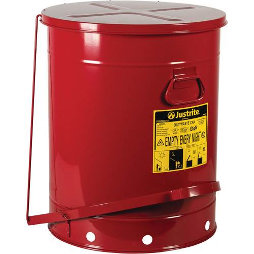 Contenants pour d&eacute;chets huileux, Homologu&eacute; FM/List&eacute; UL, 21 gal. US, Rouge Kelford