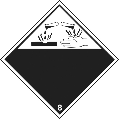 Corrosive Materials TDG Placard, Plastic Kelford