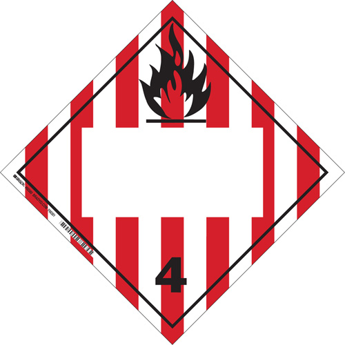 Plaque-&eacute;tiquette TMD pour solides inflammables, Vinyle adh&eacute;sif Kelford