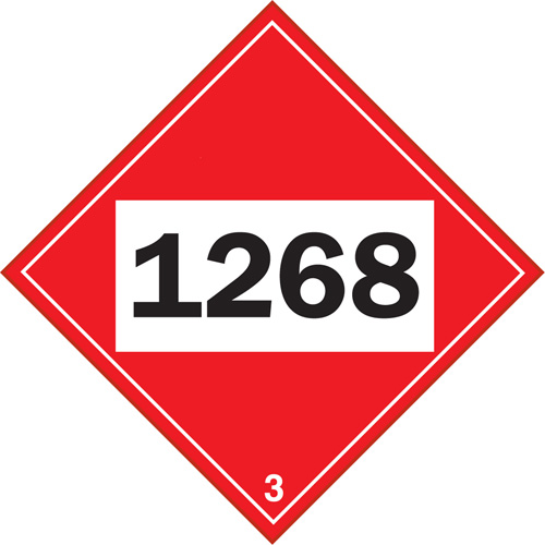 1268 Petroleum Distillates TDG Placard, Plastic Kelford