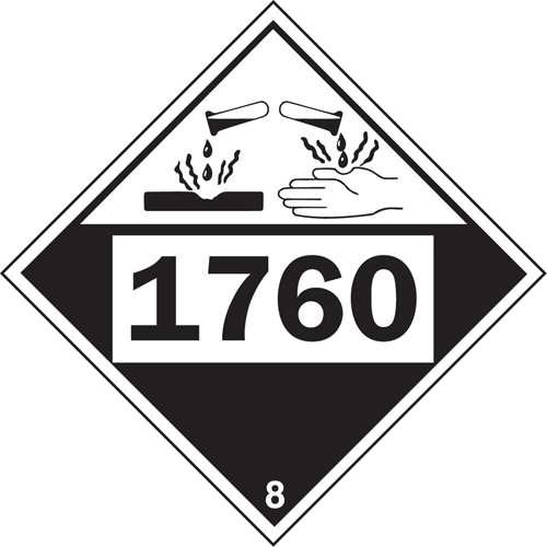 Plaque-&eacute;tiquette TMD 1760 pour mat&eacute;riaux corrosifs phosphate d'aluminium, Plastique Kelford
