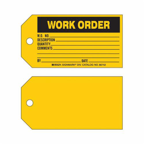 "Work Order" Tag, Paper, 5-3/4" W x 3" H, English Kelford