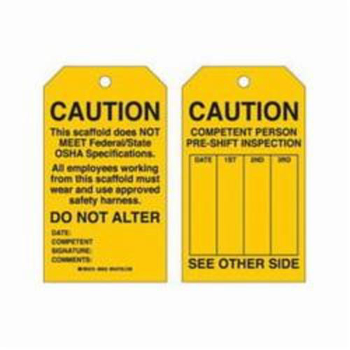 Scaffold Safety Tags, Polyester, 4" W x 7" H, English Kelford