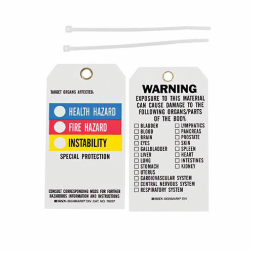 &eacute;tiquettes du droit &agrave; l'information, Polyester, 3" la x 5-3/4" h, Anglais Kelford