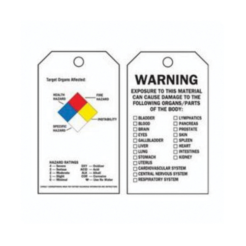 &eacute;tiquettes du droit &agrave; l'information, Polyester, 3" la x 5-3/4" h, Anglais Kelford