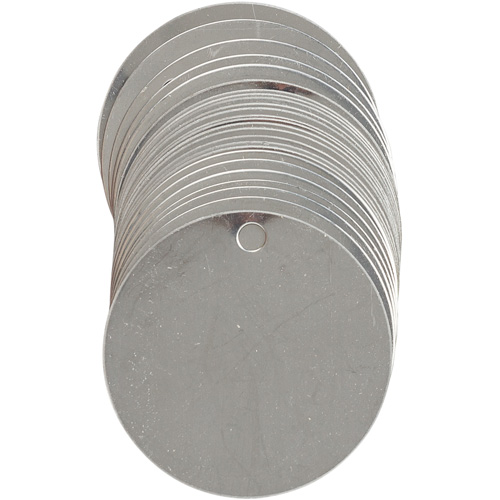 Blank Write-On Valve Tags, Stainless Steel, 2" dia Kelford
