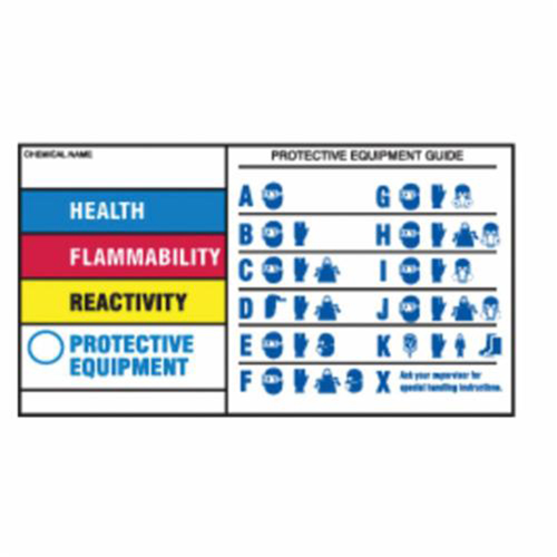 Protective Equipment Labels, Polyester, Sheet, 5" L x 3" W Kelford