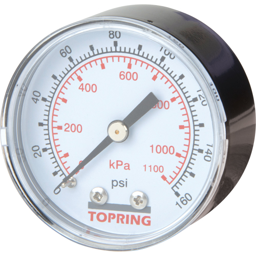 Mini Regulators - Replacement Gauge, 2" , 0 - 160 psi, Back Mount, Analogue Kelford