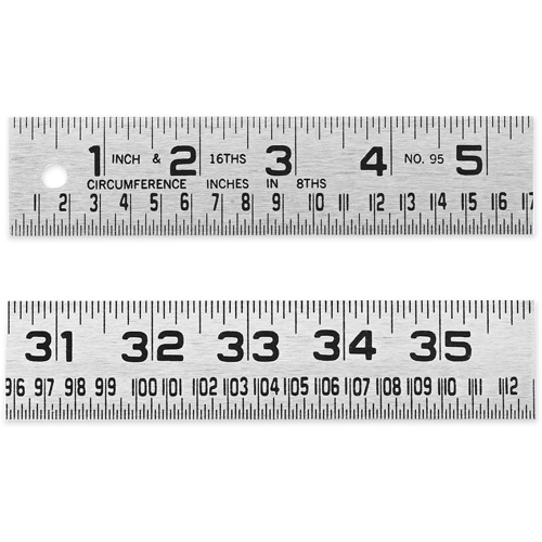 Tinner's Circumference Rule, 4' L, Steel, 1/16" Graduations Kelford