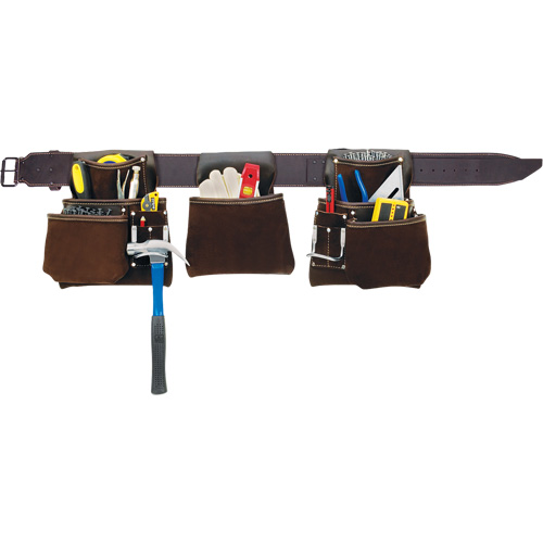 Deluxe Contactor's Tool Belt, Leather, Tan Kelford