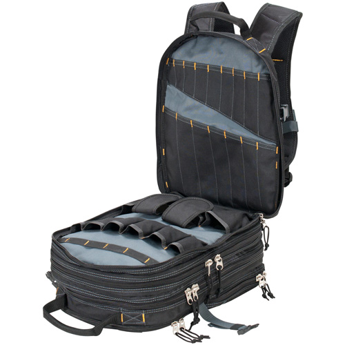 75-Pocket Tool Backpacks, 13" L x 17-1/2" W, Black, Nylon Kelford