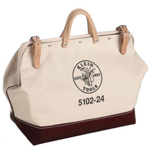24" Heavy-Duty Tool Bag, Canvas, 1 Pockets, Brown/Natural Kelford