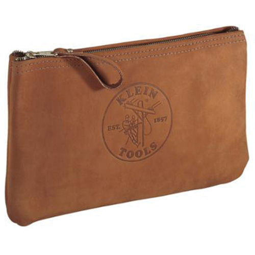 Zipper Bag Tool Pouch, Leather, 1 Pockets, Brown Kelford