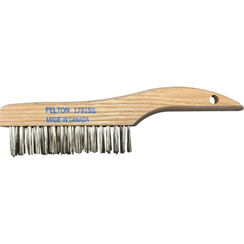 Brosses de nettoyage &agrave; manche en patin, Acier inoxydable, 4 x 16 rangs de fils, Longueur 10" Kelford