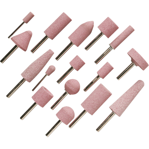 Meules vitrifi&eacute;es mont&eacute;es sur tige A60R, A12, Oxyde d'aluminium, 11/16" dia., 1-1/4" lo, 60 Grain Kelford