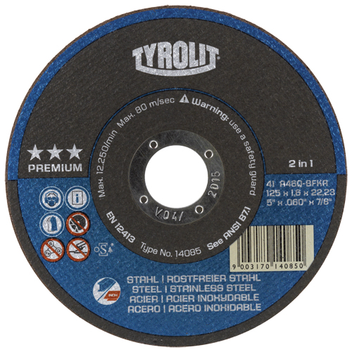 Meules &agrave; tronçonner 2-en-1 Thincut de premi&egrave;re qualit&eacute;, 4-1/2" x 1/16", Arbre de 7/8", Type 1, Oxyde d'aluminium, 13 300 Tr/min Kelford