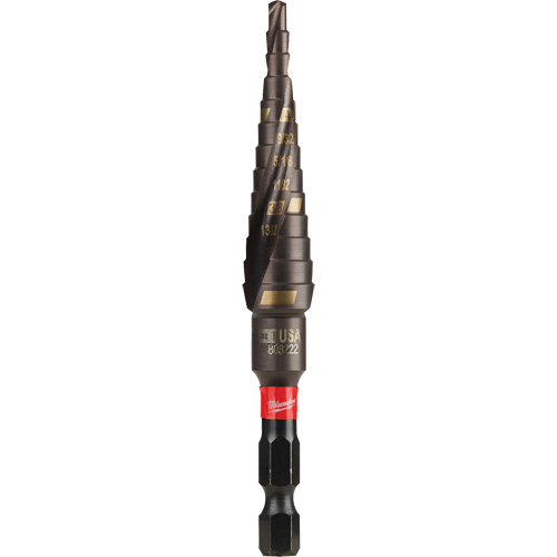 #1 Shockwave Impact Duty Step Drill Bit, 1/2" - 1-1/8" , 1/32" Increments, Titanium Kelford