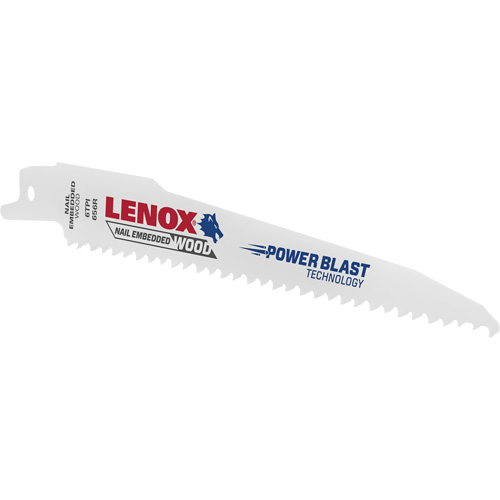 Reciprocating Wood Saw Blade, Bi-Metal, 6 TPI, 6" L x 3/4" W Kelford