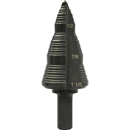#9 Multi-Hole Step Bit, 3/16" - 1-1/8" , High Speed Steel Kelford