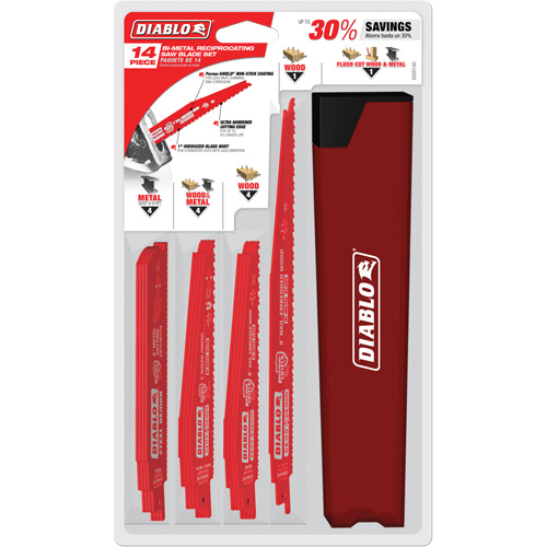 Nail-Embedded Wood & Metal Demo Reciprocating Saw Blade Set Kelford